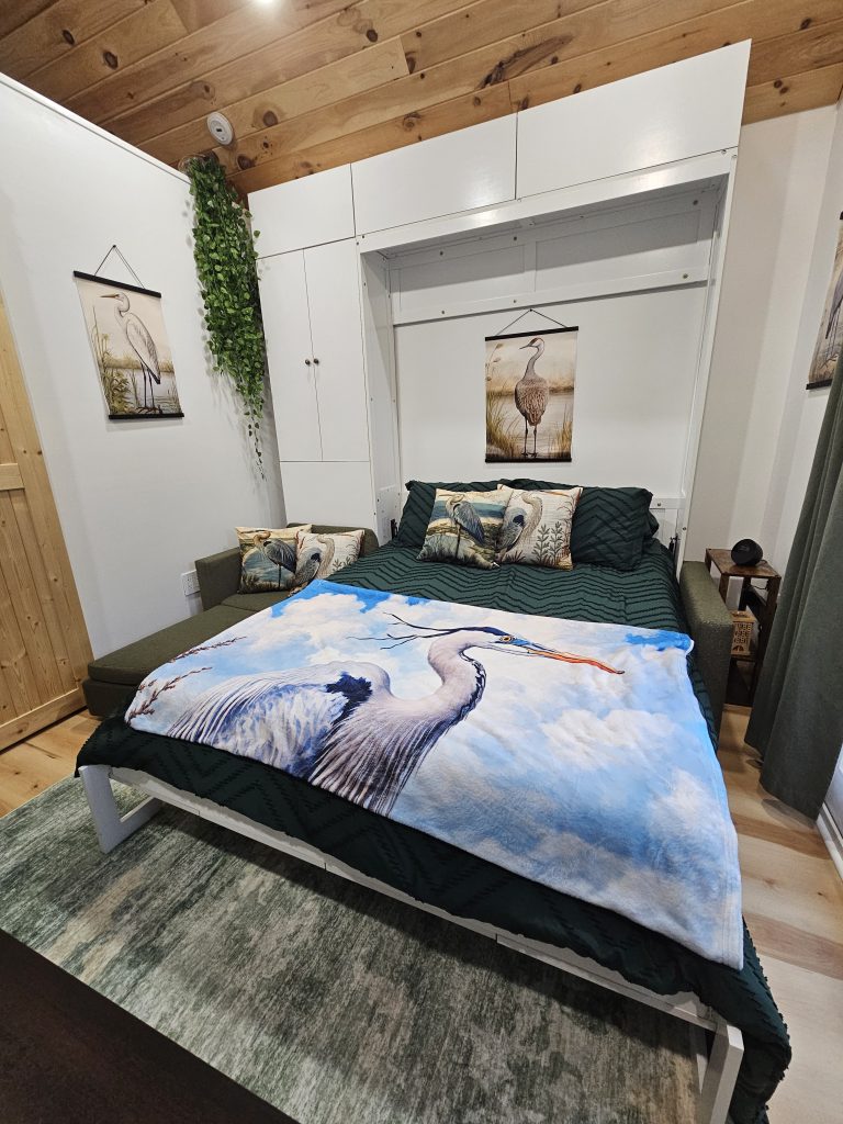 Comfortable sleeping accommodations at Heron's Nest